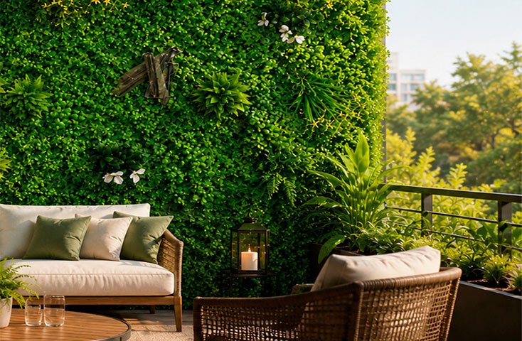 Terraza con Muro Verde